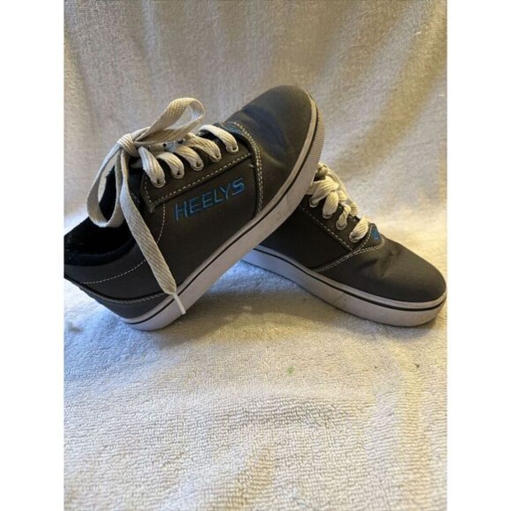HEELYS Pro 20 Wheeled Shoe Skate Shoe Youth Sz 2‎ Gray White Royal Blue